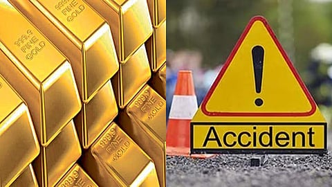 Gold van accident at Chitode near Erode, Tamilnadu