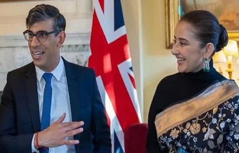Manisha Koirala meets UK PM Rishi Sunak