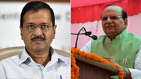 Delhi CM Arvind Kejriwal and Lt Governor V K Saxena