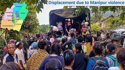 Large scale displacement of Manipur people