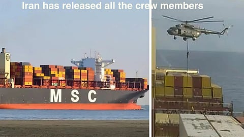Portuguese-flagged cargo vessel MSC Aries that has been detained by Iran