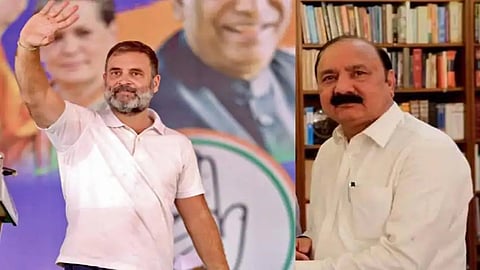 Congress leader Rahul Gandhi and Kishori Lal Sharma