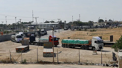 Aid trucks to Gaza from Egypt