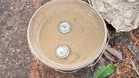 Steel bombs that were found in Kannur, Kerala