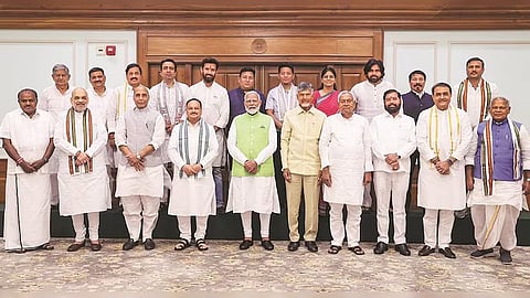 NDA leaders with PM designate Narendra Modi