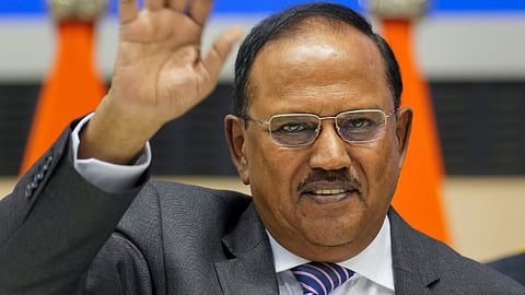 National Security Advisor (NSA) Ajit Doval arrives at the Border Security Force (BSF) Investiture Ceremony and Rustamji Memorial Lecture, at Vigyan Bhawan, in New Delhi.