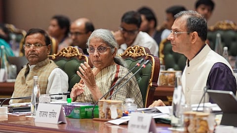 Finance Minister Nirmala Sitharaman chairs the GST council meeting in New Delhi on June 22, 2024.