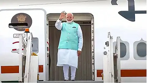 PM Narendra Modi arrives in Poland
