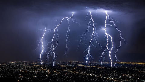 Lightning and thunderstorm