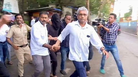 Mihir Shah, the main accused in the Worli hit-and-run case, being taken by the Police as he was sent to police custody till July 16, in Mumbai, Wednesday, July 10, 2024.