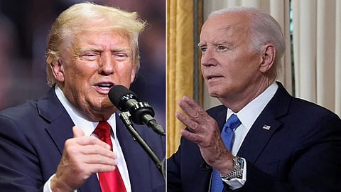 Republican presidential candidate Donald Trump and US President Joe Biden