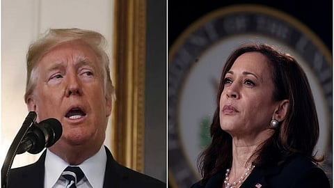 Former President Donald Trump and US Vice President Kamala Harris