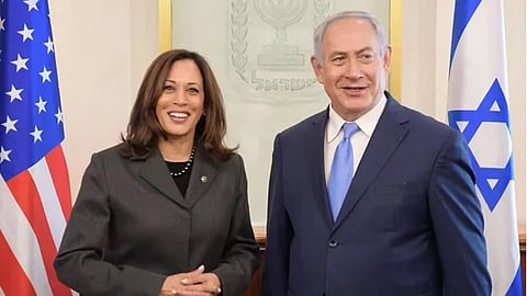 US Vice President Kamala Harris and Israeli PM Benjamin Netanyahu