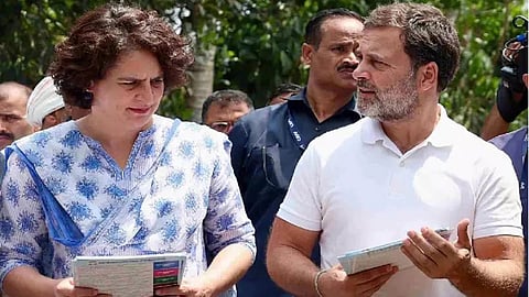 Leader of Opposition in the Lok Sabha Rahul Gandhi and Congress general secretary Priyanka Gandhi Vadra