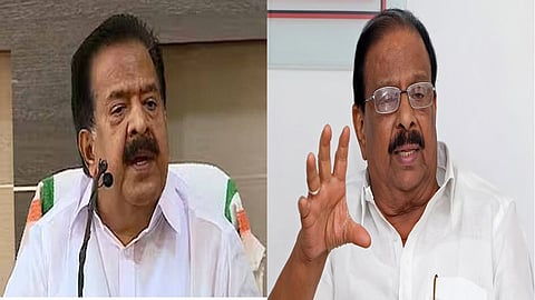 Congress leader Ramesh Chennithala and KPCC President K Sudhakaran