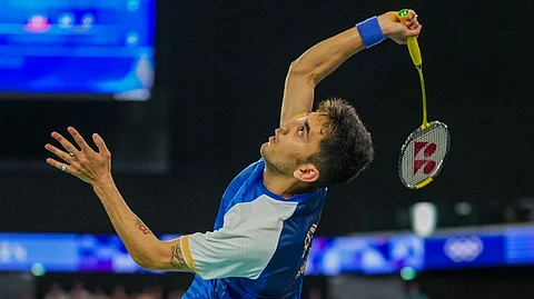 Lakshya Sen during an Olympics match.