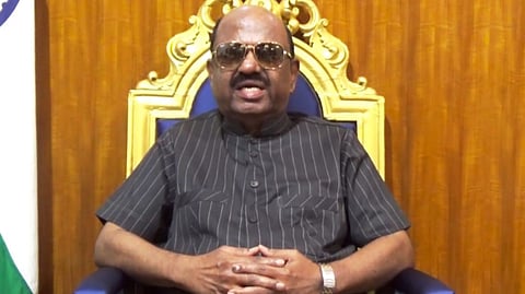 West Bengal Governor CV Ananda Bose reacts after the Calcutta High Court passed an order restraining Chief Minister Mamata Banerjee from making any defamatory or incorrect statements against him, in Kolkata, Tuesday, July 16, 2024.