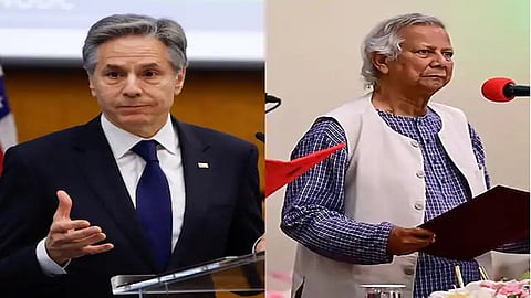US Secretary of State Antony Blinken and Muhammad Yunus, head of interim government in Bangladesh