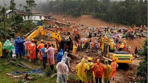 Search mission continues in Wayanad landslide hit location.