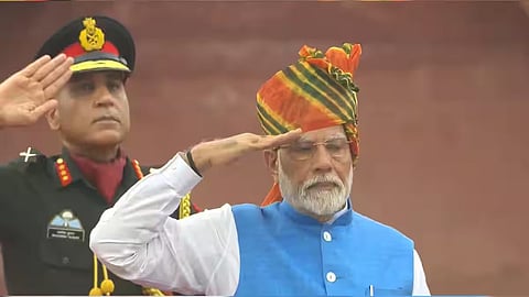 PM Narendra Modi unfurls national flag