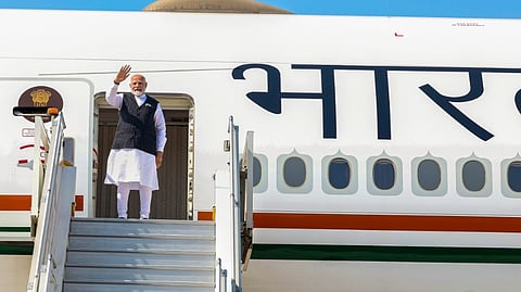 Prime Minister Narendra Modi emplanes for Warsaw (Poland), in New Delhi, Wednesday, Aug. 21, 2024.