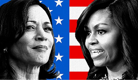Kamala Harris (L) and Michelle Obama (R)