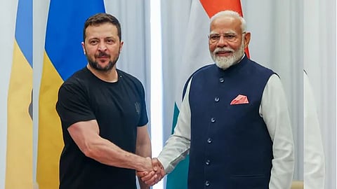 Ukrainian President Volodymyr Zelenskyy and PM Narendra Modi