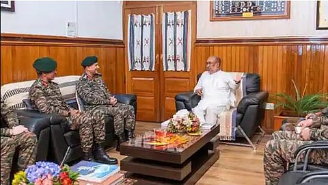Manipur Chief Minister N Biren Singh with Chief of Army Staff General Upendra Dwivedi