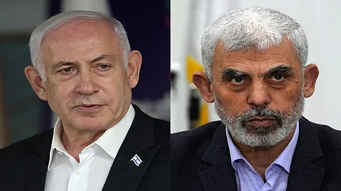 Israeli PM Benjamin Netanyahu and Hamas leader Yahya Sinwar