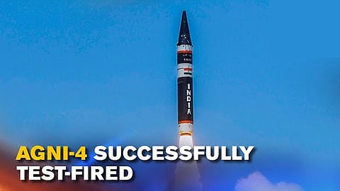 AGNI-4 test-fire in Chandipur off the Odisha coast