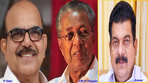 Political secretary P Sasi, Kerala CM Pinarayi Vijayan and MLA PV Anvar