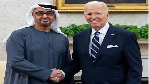 US President Joe Biden and his counterpart from the United Arab Emirates Sheikh Mohamed bin Zayed