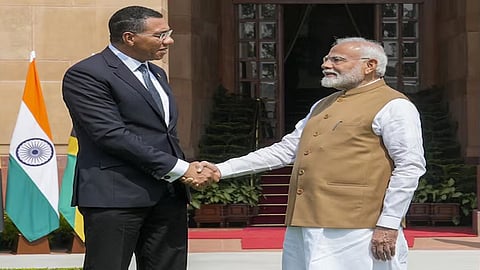 Jamaican PM Andrew Holness and PM Narendra Modi