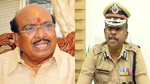 Vellappally Natesan, general secretary of SNDP and ADGP M R Ajithkumar