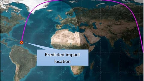 Re-entry of the upper stage of PSLV-37 rocket