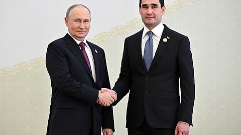 Russian President Vladimir Putin and Turkmen president, Serdar Berdymukhamedov