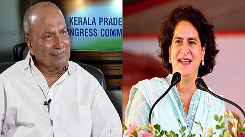 Veteran Congress leader A K Antony and Priyanka Gandhi