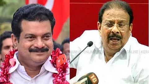 Rebel MLA P V Anvar and KPCC President K Sudhakaran