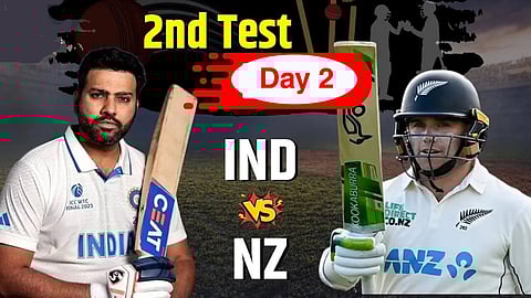 India vs NZ 2nd test: Day 2, Tea