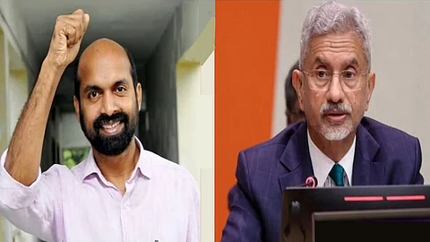 CPIM Rajya Sabha MP V Sivadasan and EAM S Jaishankar