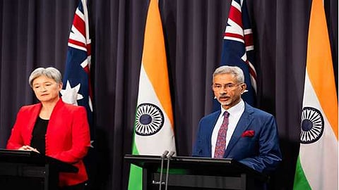 EAM S Jaishankar with his Australian counterpart Penny Wong (L)