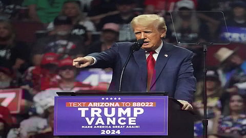 Former US President and Republican presidential candidate Donald Trump