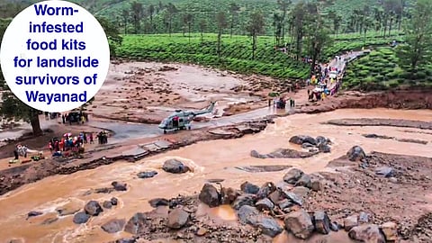 Worm infested food kits for landslide survivors of Wayanad