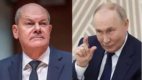 German Chancellor Olaf Scholz and Russian President Vladimir Putin