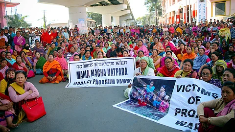 Protest by Manipuries
