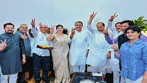 Ajit Pawar-led NCP faction celebrates election victory