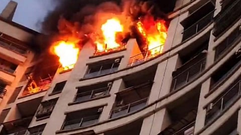 Two injured in fire in Thane high-rise; over 70 rescued