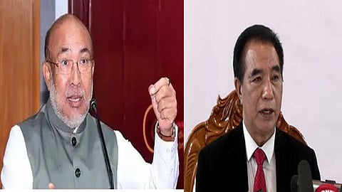 Manipur CM N Biren Singh (L) and Mizoram CM Lalduhoma (R)