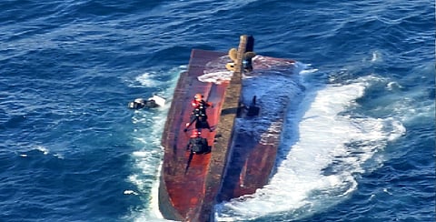 Fishing boat capsizes after colliding with sand barge in South Korea,