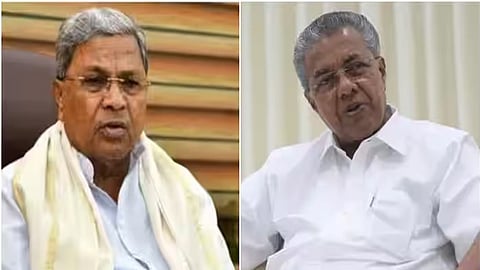 Karnataka CM Siddaramaiah and Kerala CM P Vijayan